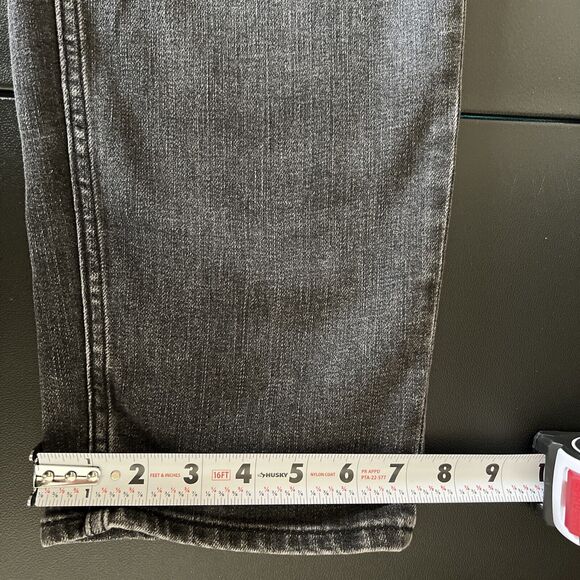 Chico’s Jeans 14 Charcoal Dark Wash Denim Boyfriend Ankle Leopard Patch Distress - Picture 13 of 13